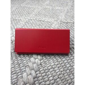 Fendi Sunglasses Case Unisex OS Red Leather Foldable Luxury Accessory
